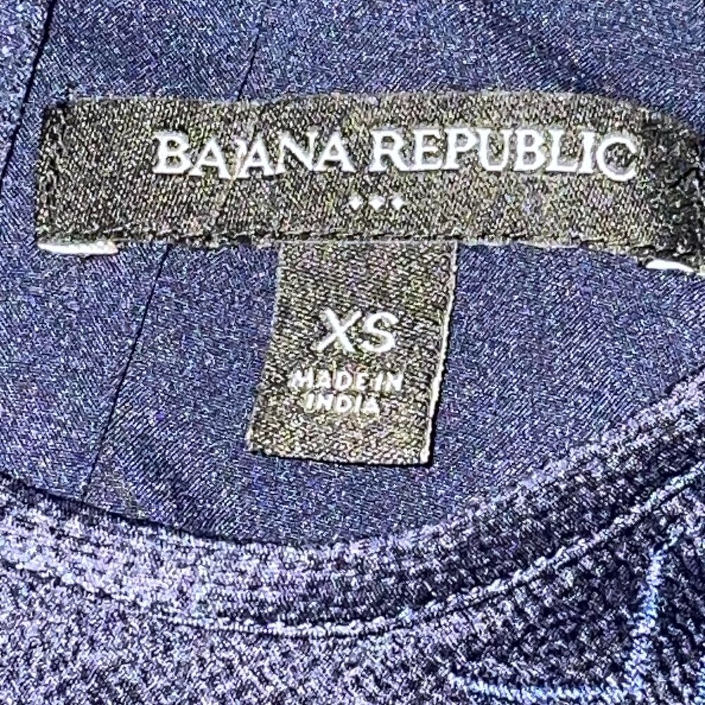 Banana Republic Navy Blue‎ Silver Embroidered Sleeveless Dress Size XS - Picture 4 of 9